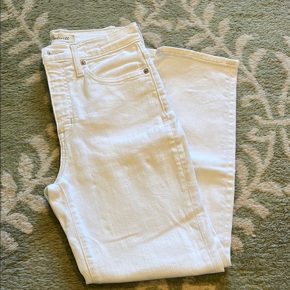Madewell Classic Straight White Jeans